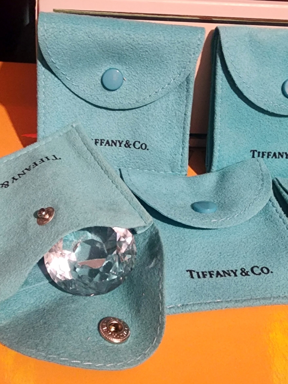 5 Tiffany & Co. Blue Suede Jewelry Pouch - Tiffany Blue